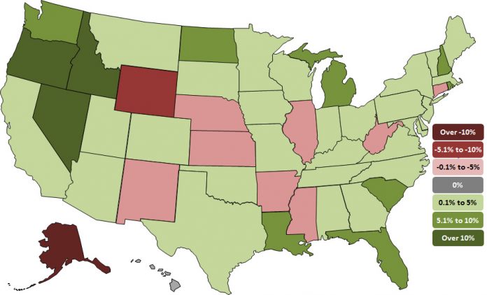 state employment map may