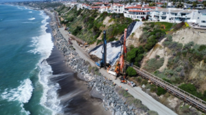 Condon-Johnson and Associates building 160-foot landslide wall in San Clemente, California